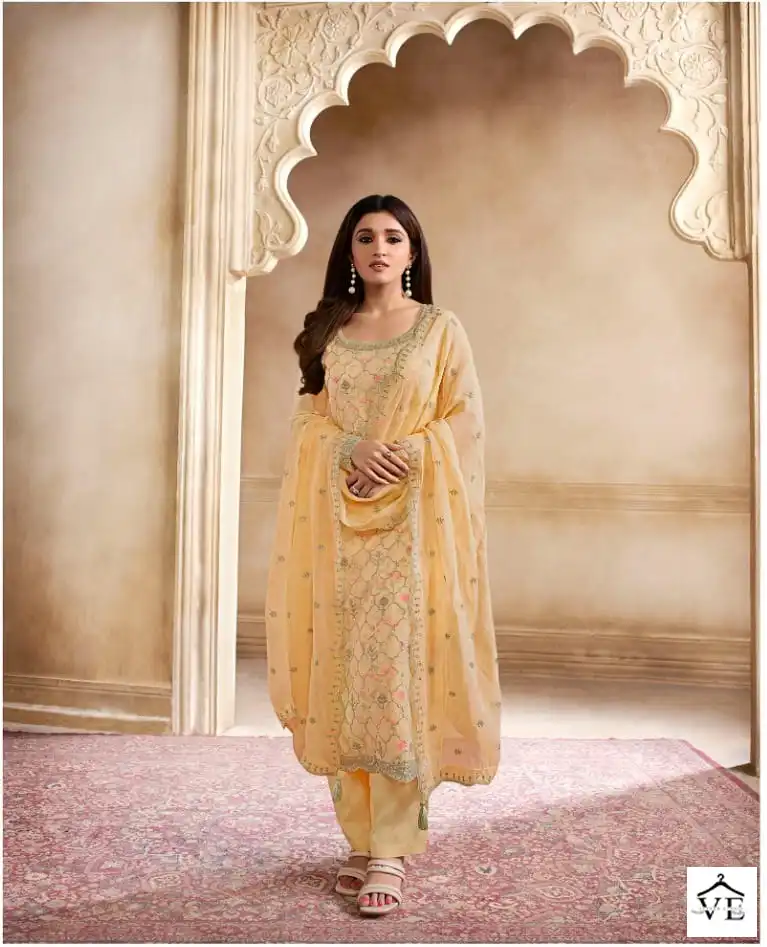 Vinay Kaseesh-Pearl Organza Wholesale Designer Suit Catalog — Wholesale Salwar Suits, MPA wholesale from Surat - Gallery Image 3