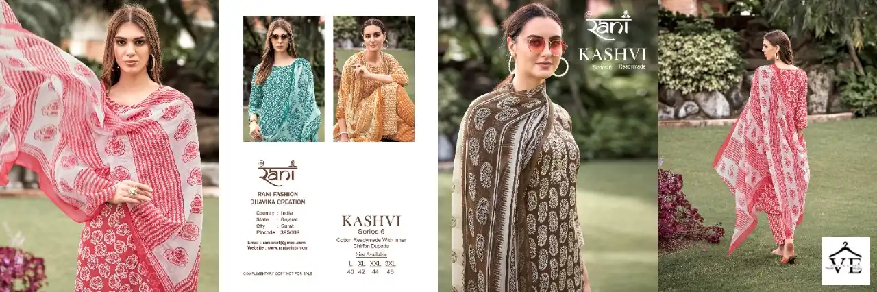 Rani Kashvi Cotton Wholesale Readymade Suits Catalog — Wholesale Salwar Suits, Kashvi Creation wholesale from Surat — view 7