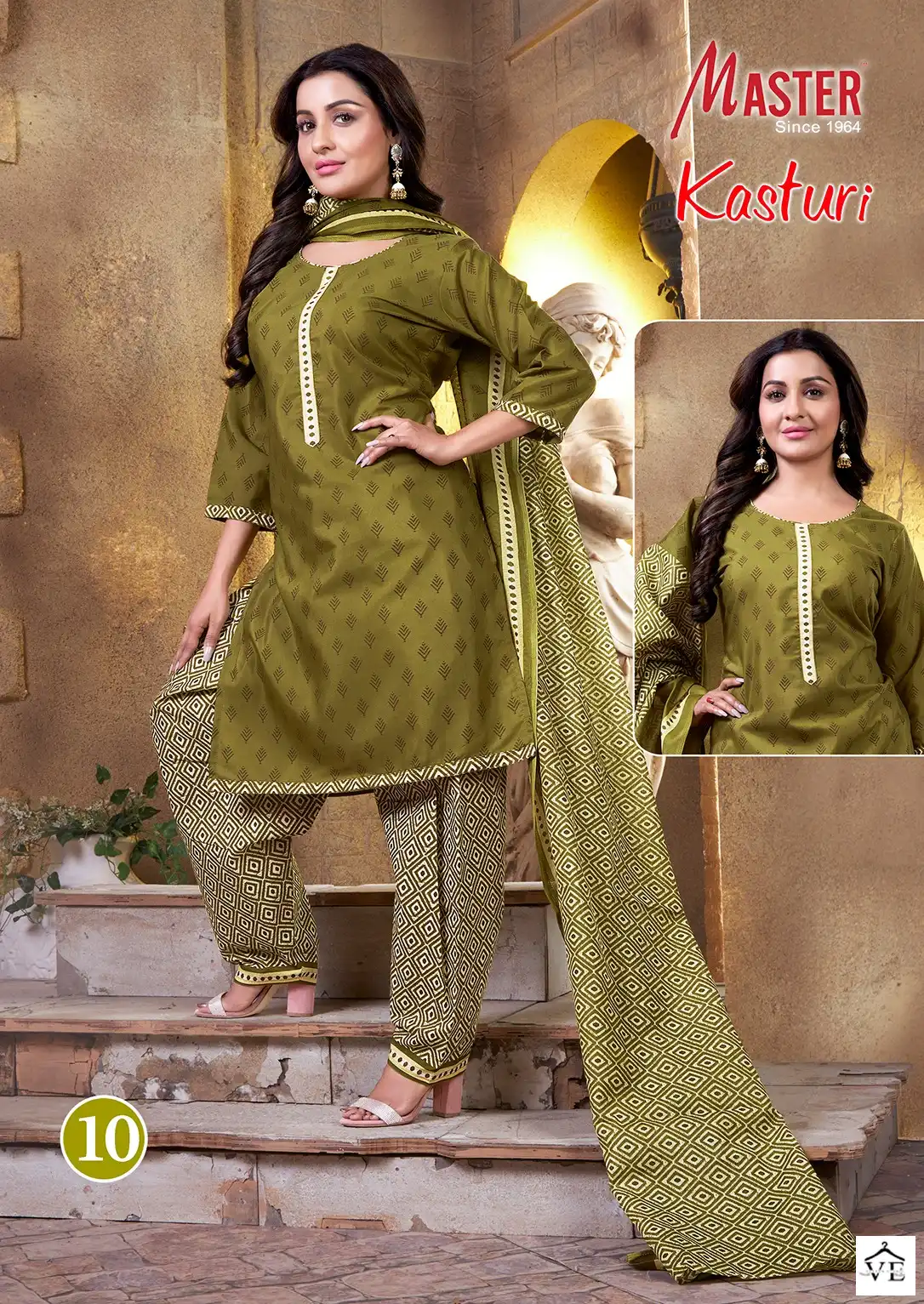 Master Kasturi Cotton Wholesale Readymade Suits Catalog — Wholesale Salwar Suits, MPA wholesale from Surat - Gallery Image 2