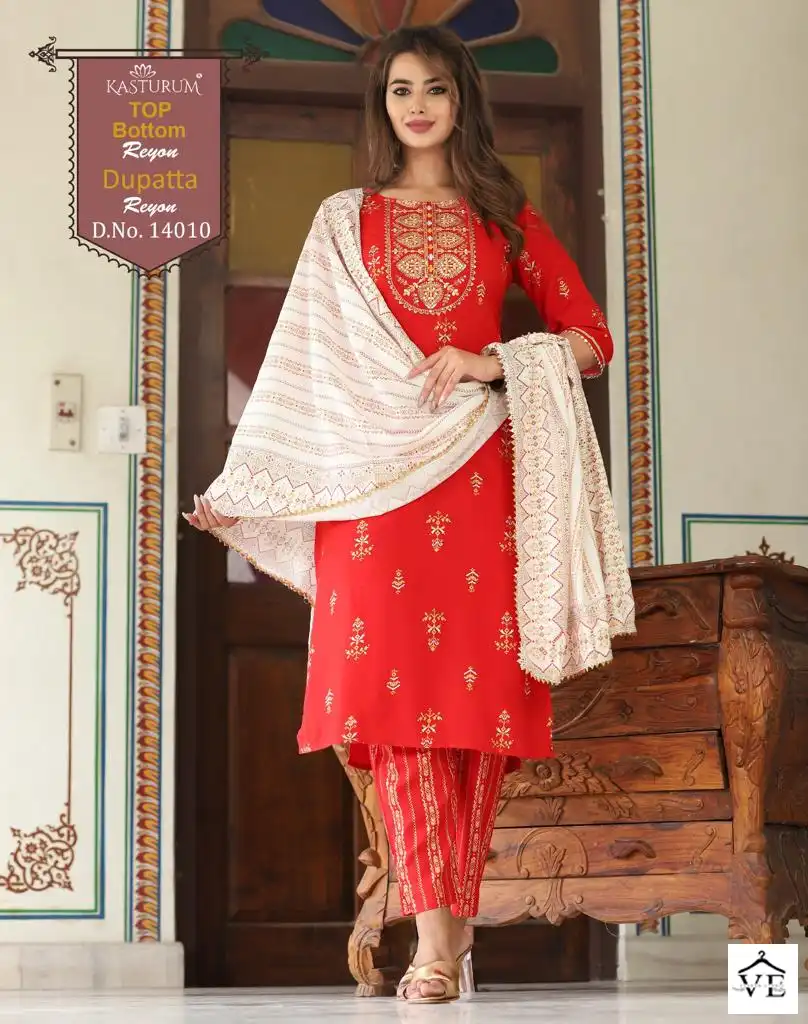 Kasturum Size Set Rayon Wholesale Readymade Suits Catalog — Wholesale Salwar Suits, MPA wholesale from Surat - Gallery Image 5
