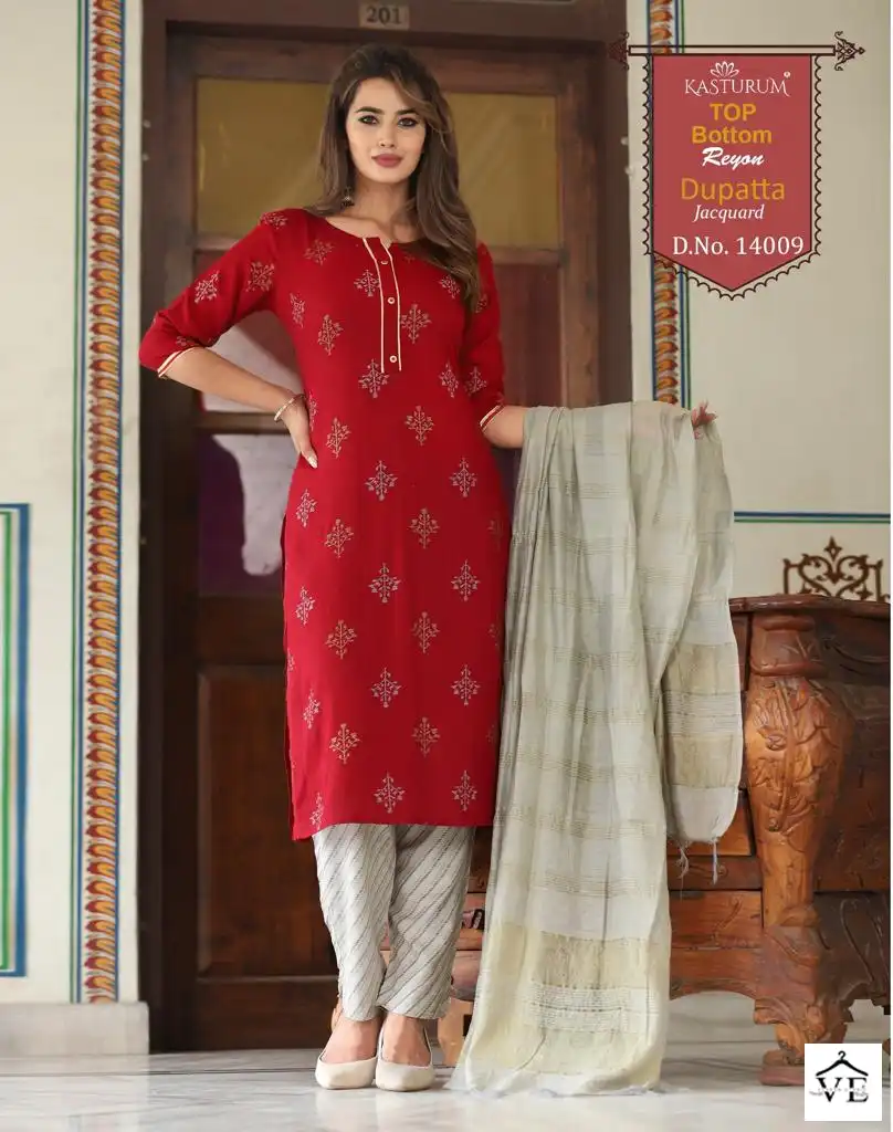 Kasturum Size Set Rayon Wholesale Readymade Suits Catalog — Wholesale Salwar Suits, MPA wholesale from Surat - Gallery Image 7