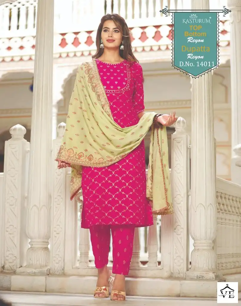 Kasturum Size Set Rayon Wholesale Readymade Suits Catalog — Wholesale Salwar Suits, MPA wholesale from Surat - Gallery Image 8