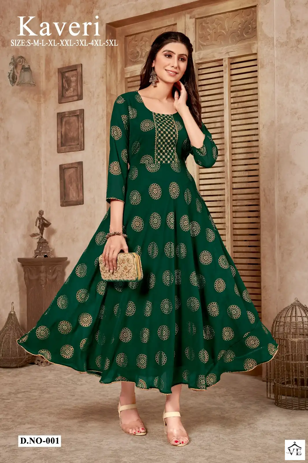 Vardan Ethnic Kaveri Pure Georgette Wholesale Long Gowns Catalog — Wholesale Kurtis, MPA wholesale from Surat - Gallery Image 2