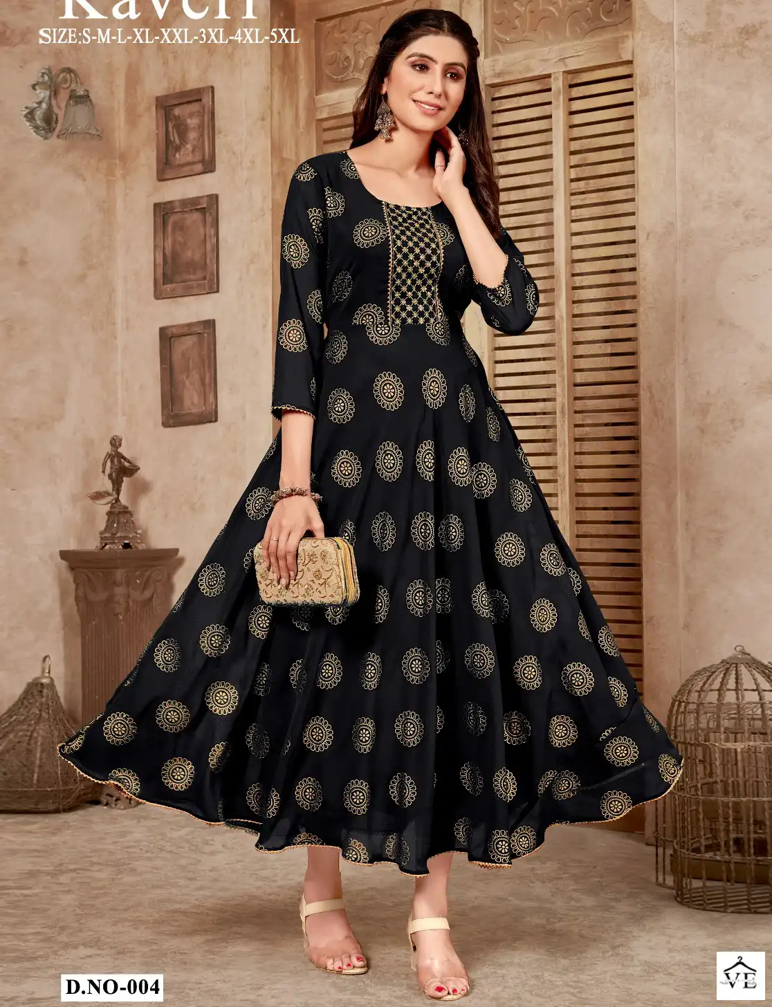 Vardan Ethnic Kaveri Pure Georgette Wholesale Long Gowns Catalog — Wholesale Kurtis, MPA wholesale from Surat — view 1