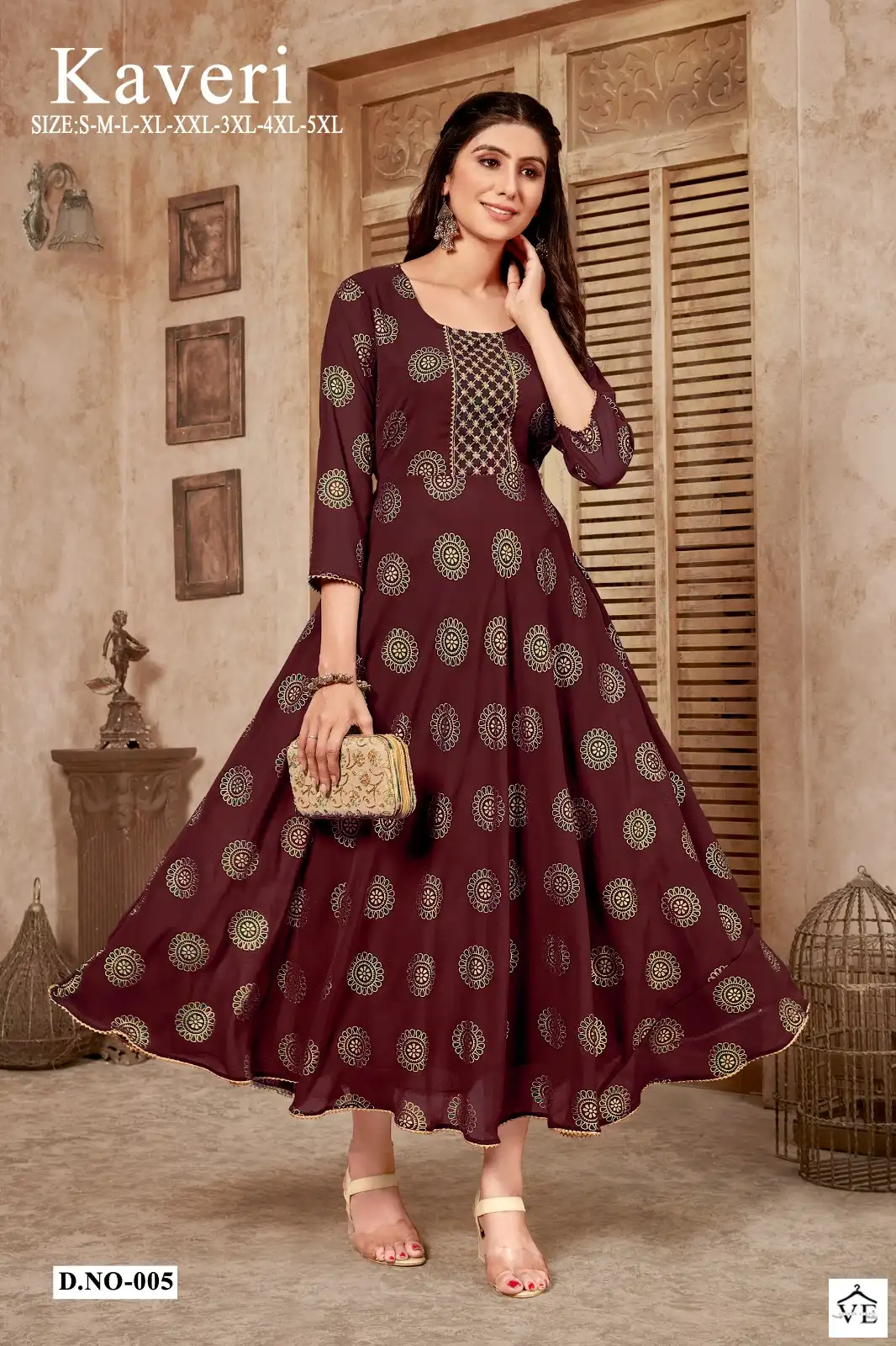 Vardan Ethnic Kaveri Pure Georgette Wholesale Long Gowns Catalog — Wholesale Kurtis, MPA wholesale from Surat - Gallery Image 5