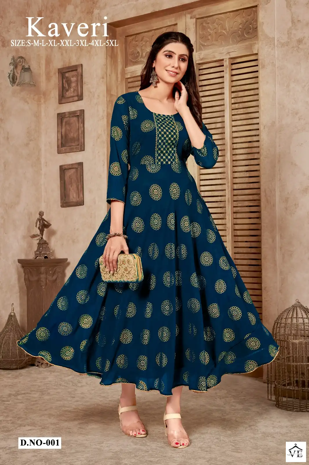 Vardan Ethnic Kaveri Pure Georgette Wholesale Long Gowns Catalog — Wholesale Kurtis, MPA wholesale from Surat - Gallery Image 6