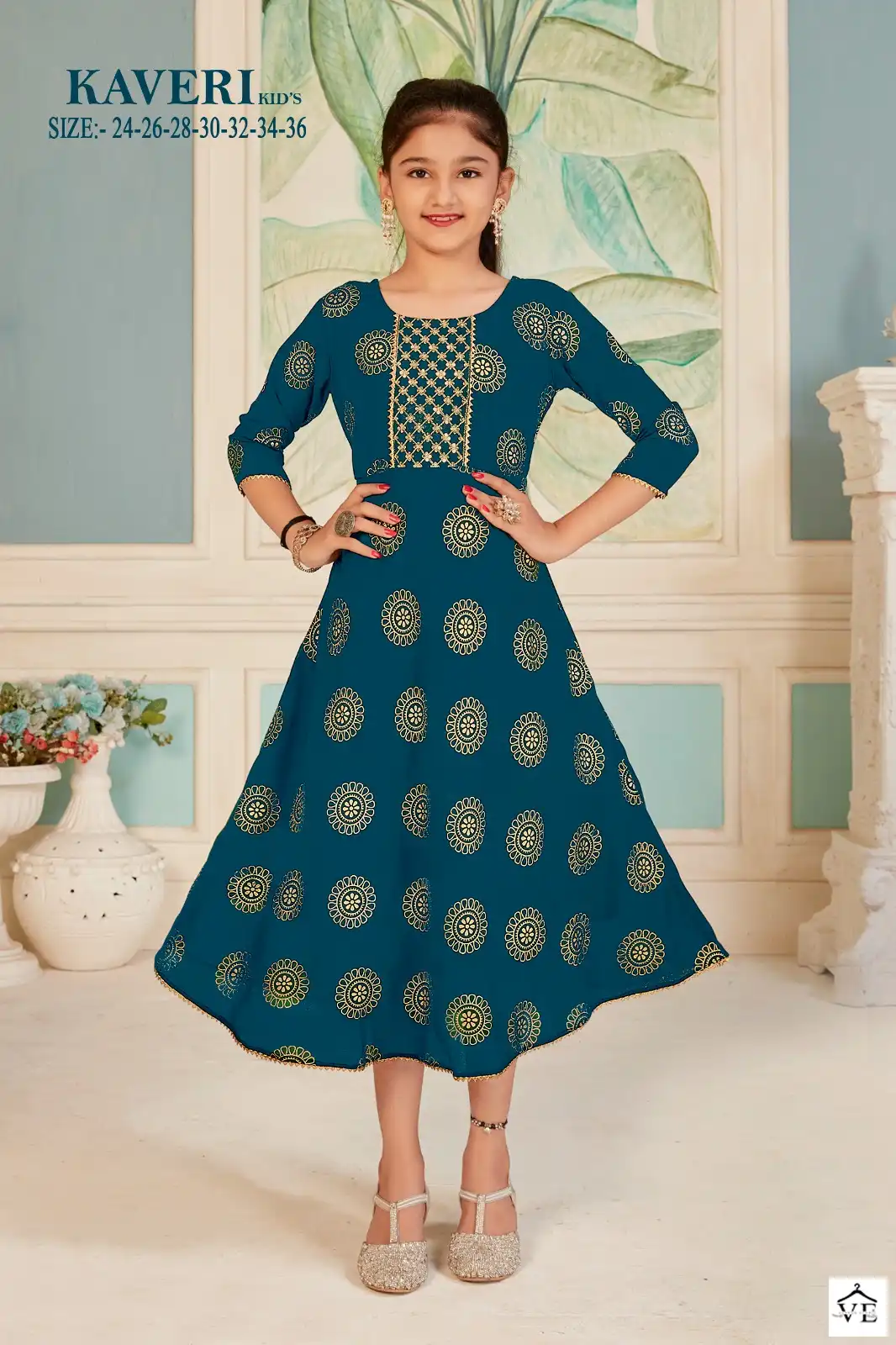 Mf Kaveri Kids Georgette Wholesale Fancy Children Wear Gown Style Kurtis Catalog — Wholesale Kurtis, MPA wholesale from Surat - Gallery Image 5