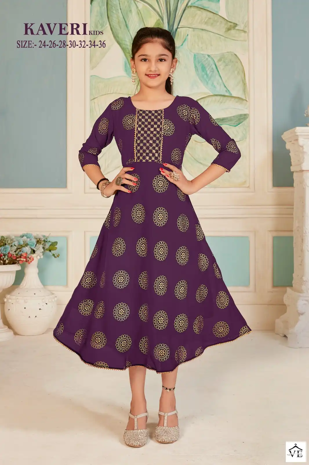 Mf Kaveri Kids Georgette Wholesale Fancy Children Wear Gown Style Kurtis Catalog — Wholesale Kurtis, MPA wholesale from Surat - Gallery Image 7
