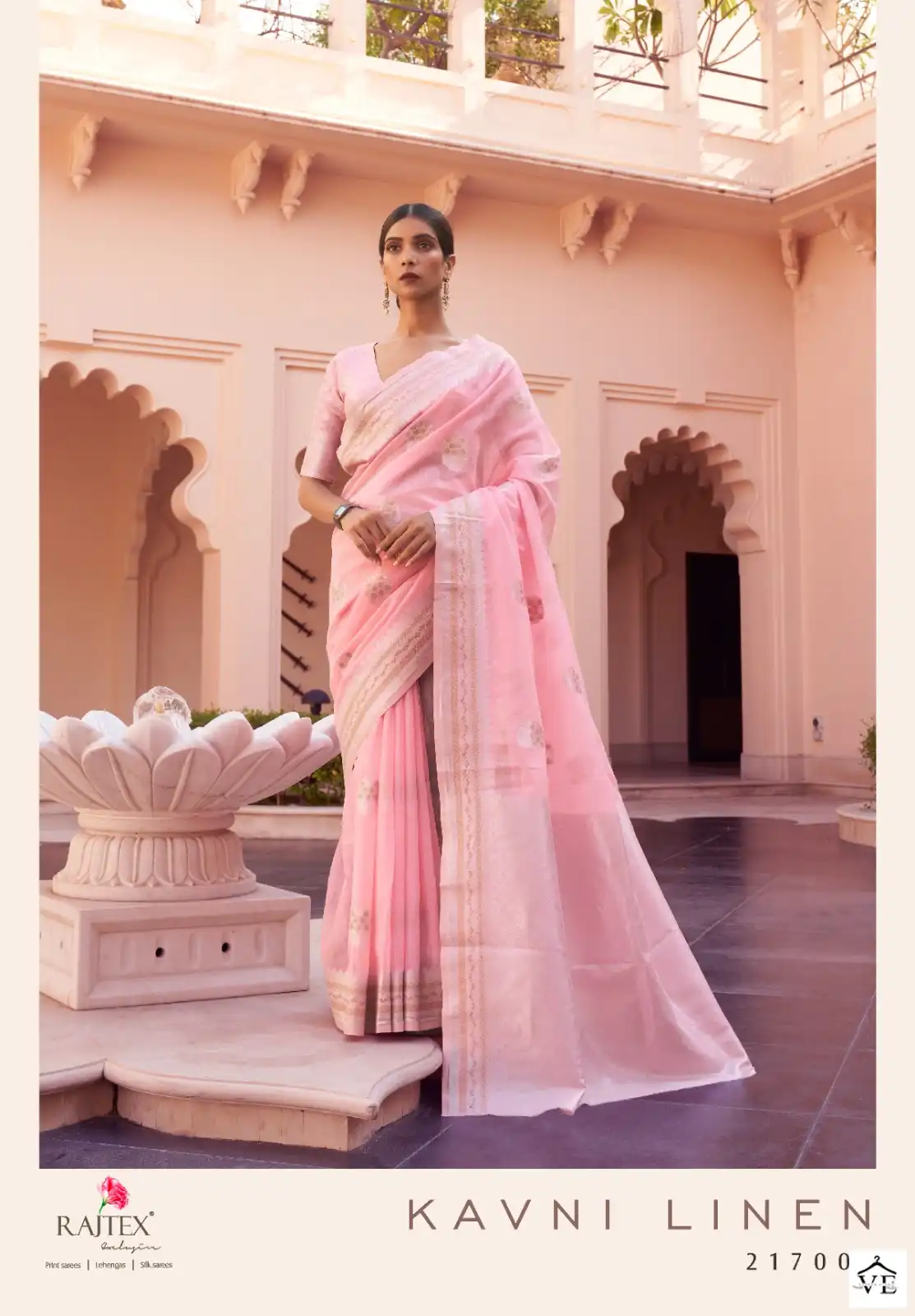 Rajtex Kavni Linen Pure Linen Wholesale Saree Catalog - Image 4