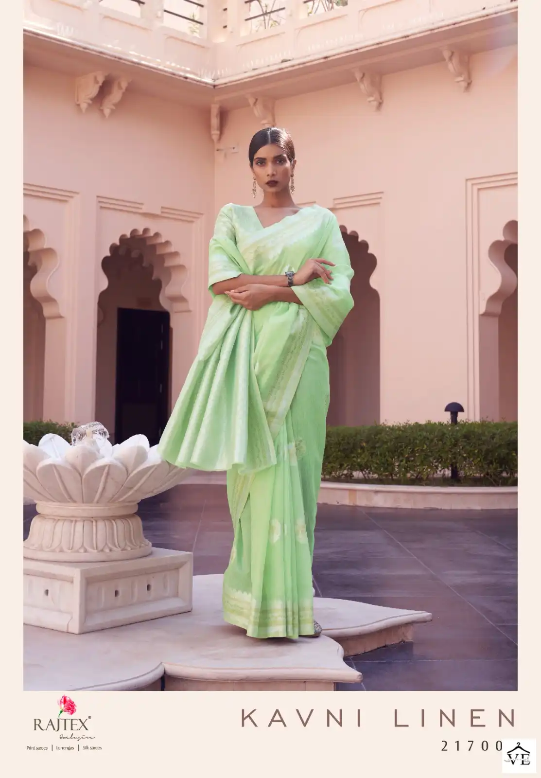 Rajtex Kavni Linen Pure Linen Wholesale Saree Catalog - Image 6