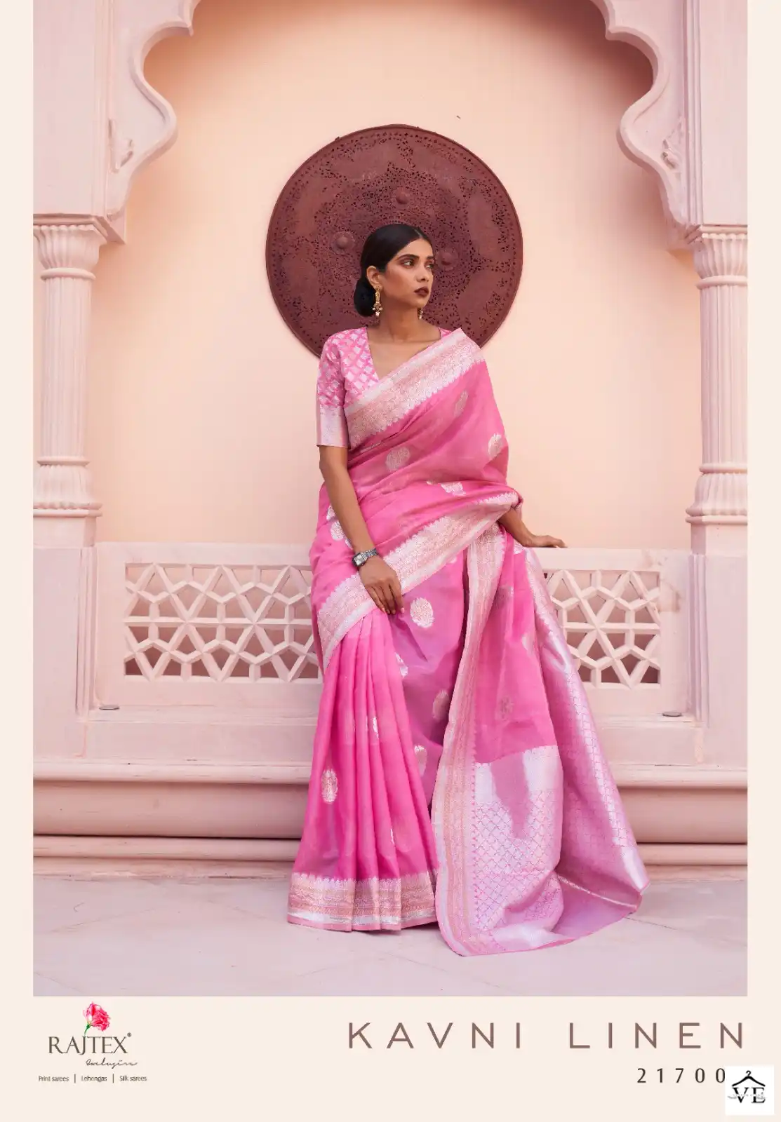 Rajtex Kavni Linen Pure Linen Wholesale Saree Catalog - Image 2
