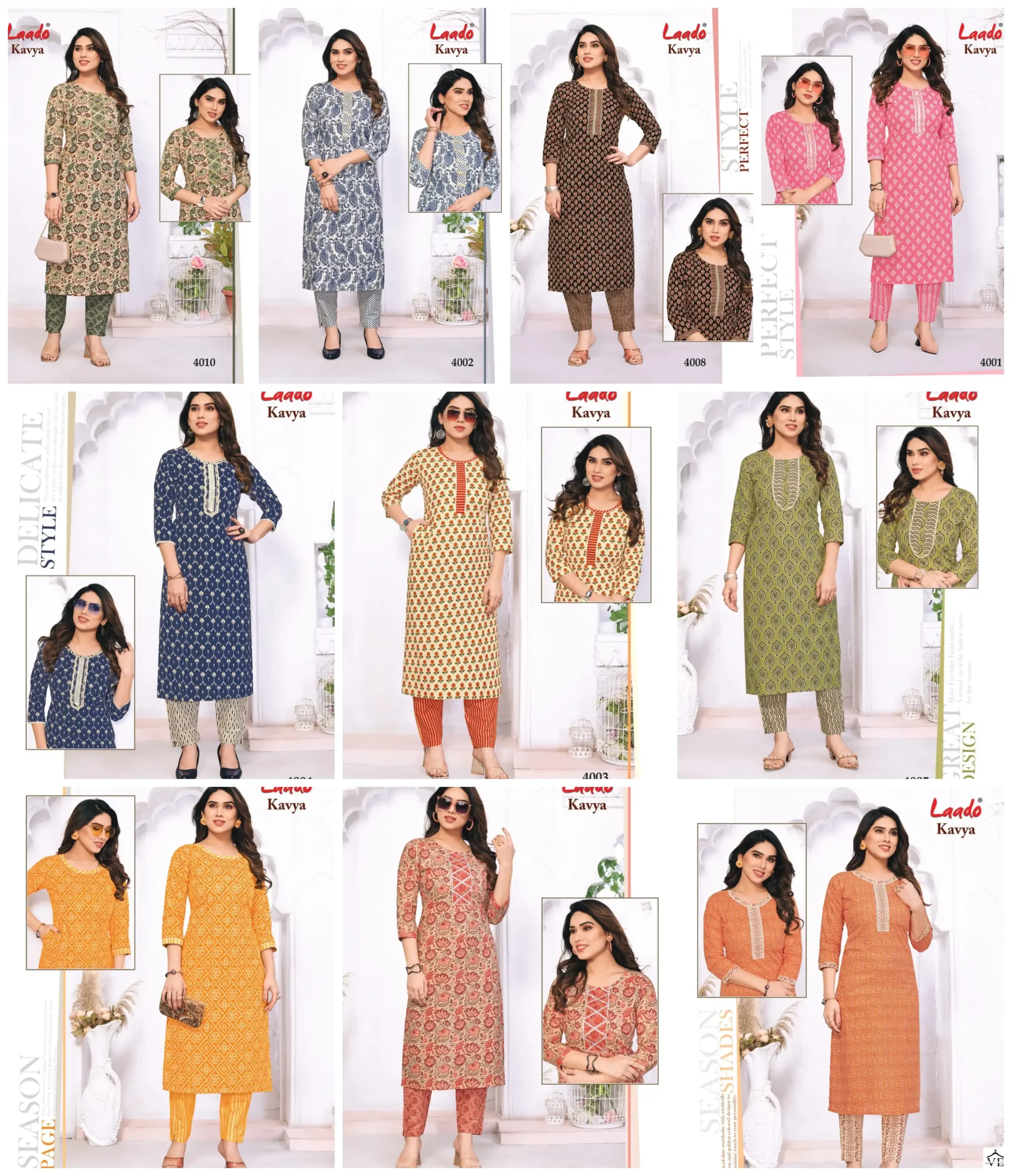 Laado Kavya Vol 4 Cotton Wholesale Kurti With Pant Catalog — Wholesale Kurtis, MPA wholesale from Surat — view 11