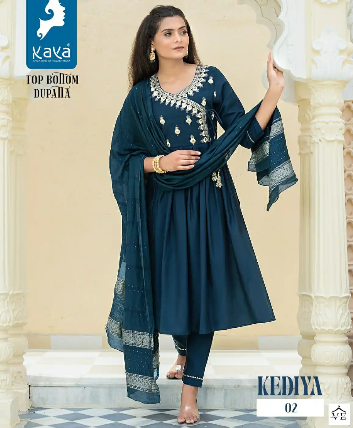 Kaya Kedia Roman Silk Wholesale Readymade Suits Catalog — Wholesale Salwar Suits, MPA wholesale from Surat — view 1