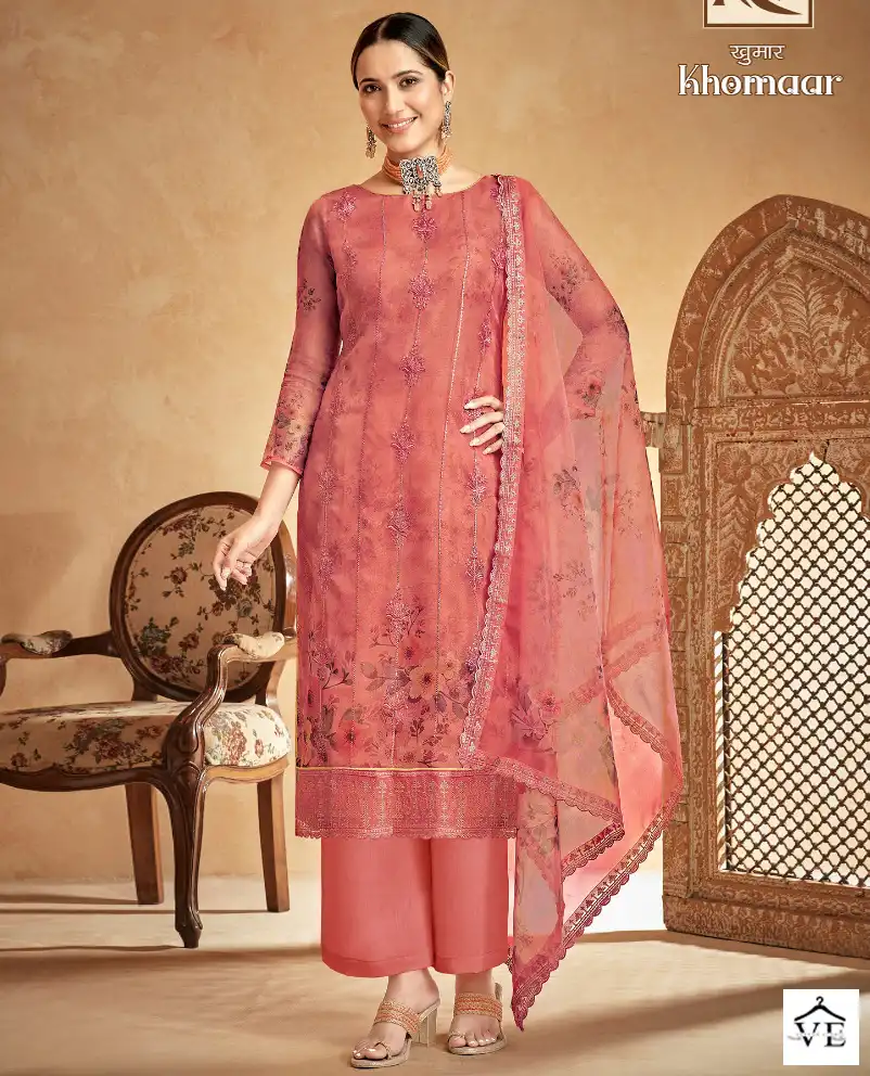 Alok Suits Khomaar Organza Wholesale Fancy Salwar Suit Catalog — Wholesale Salwar Suits, MPA wholesale from Surat — view 1