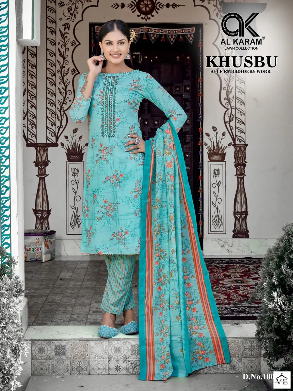 Al Karam Khusbu Lawn Cotton Wholesale Pakistani Salwar Suit Catalog — Wholesale Salwar Suits, Alkaram wholesale from Surat - Gallery Image 15