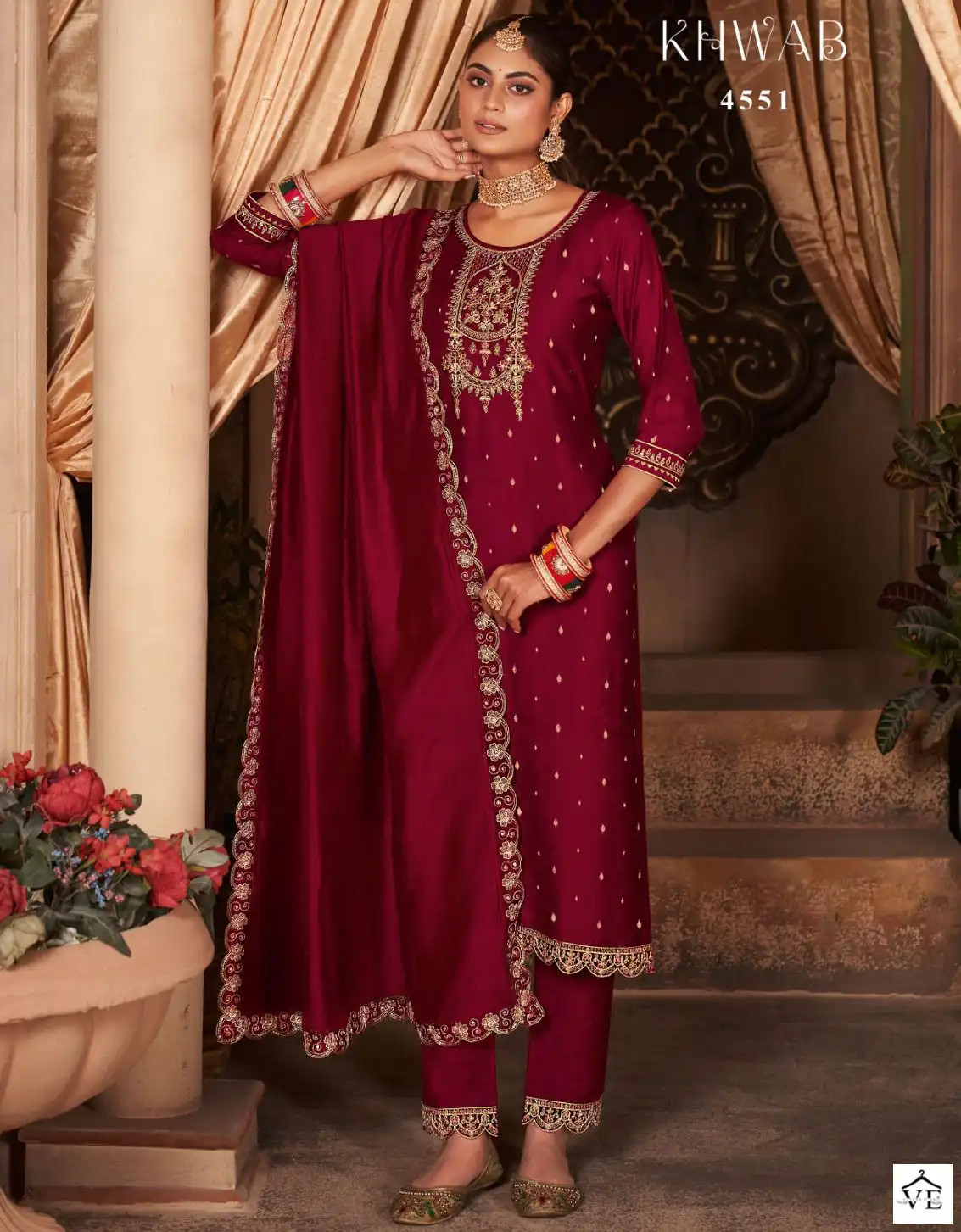 Rangoon Khwab Jacquard Wholesale Readymade Suits Catalog — Wholesale Salwar Suits, Rangoon wholesale from Surat — view 1