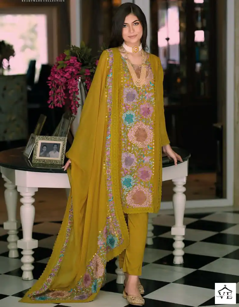 Zaveri Kiasha Organza Wholesale Readymade Suits Catalog — Wholesale Salwar Suits, MPA wholesale from Surat — view 1