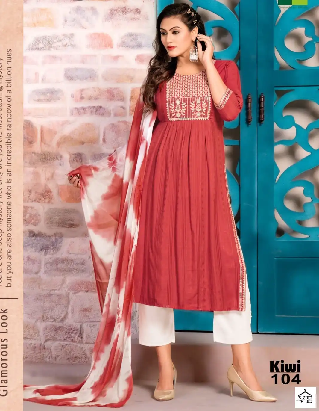 Hirwa Kiwi Viscose Rayon Wholesale Readymade Suits Catalog — Wholesale Salwar Suits, MPA wholesale from Surat — view 1