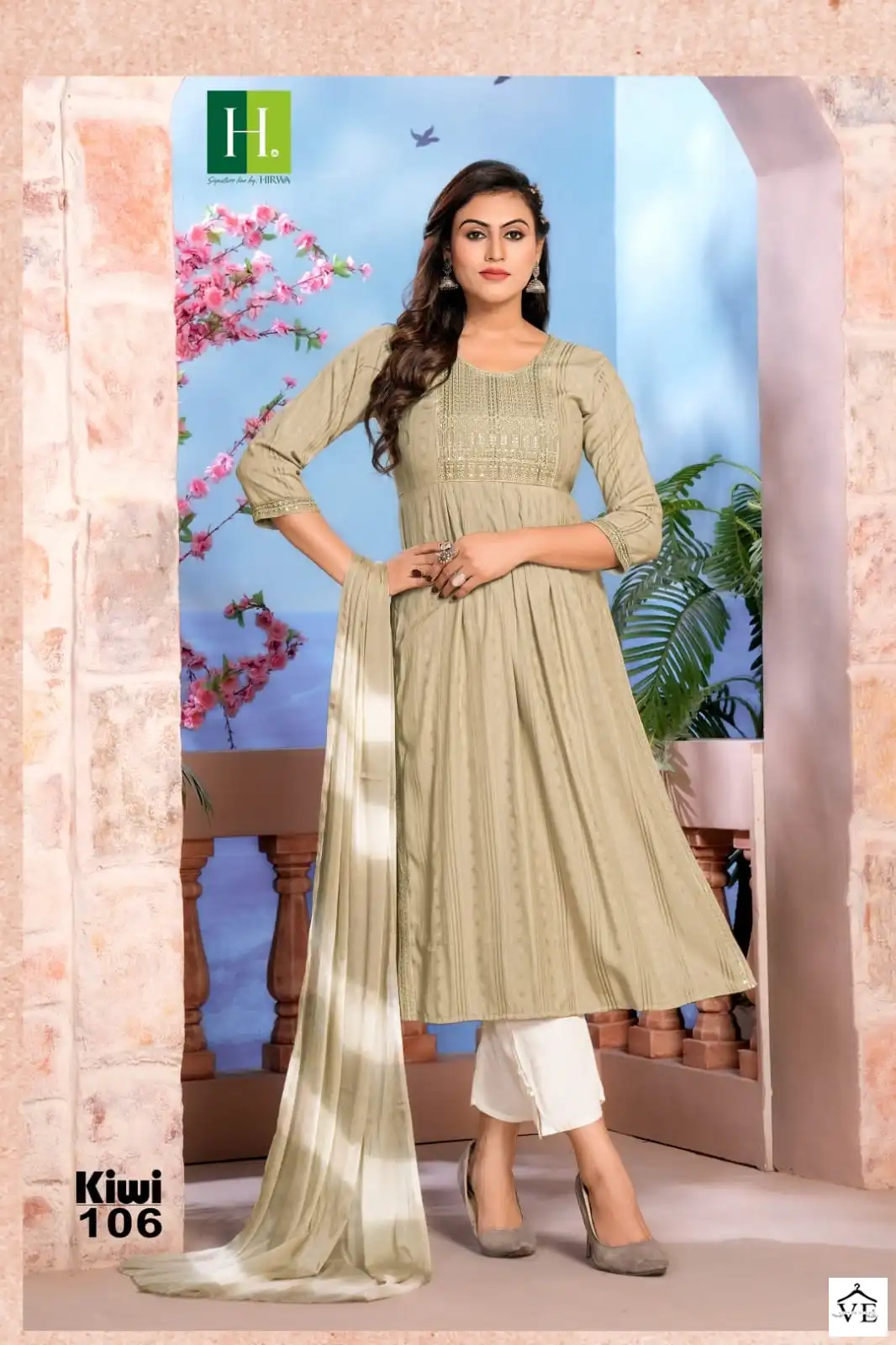 Hirwa Kiwi Viscose Rayon Wholesale Readymade Suits Catalog — Wholesale Salwar Suits, MPA wholesale from Surat - Gallery Image 3