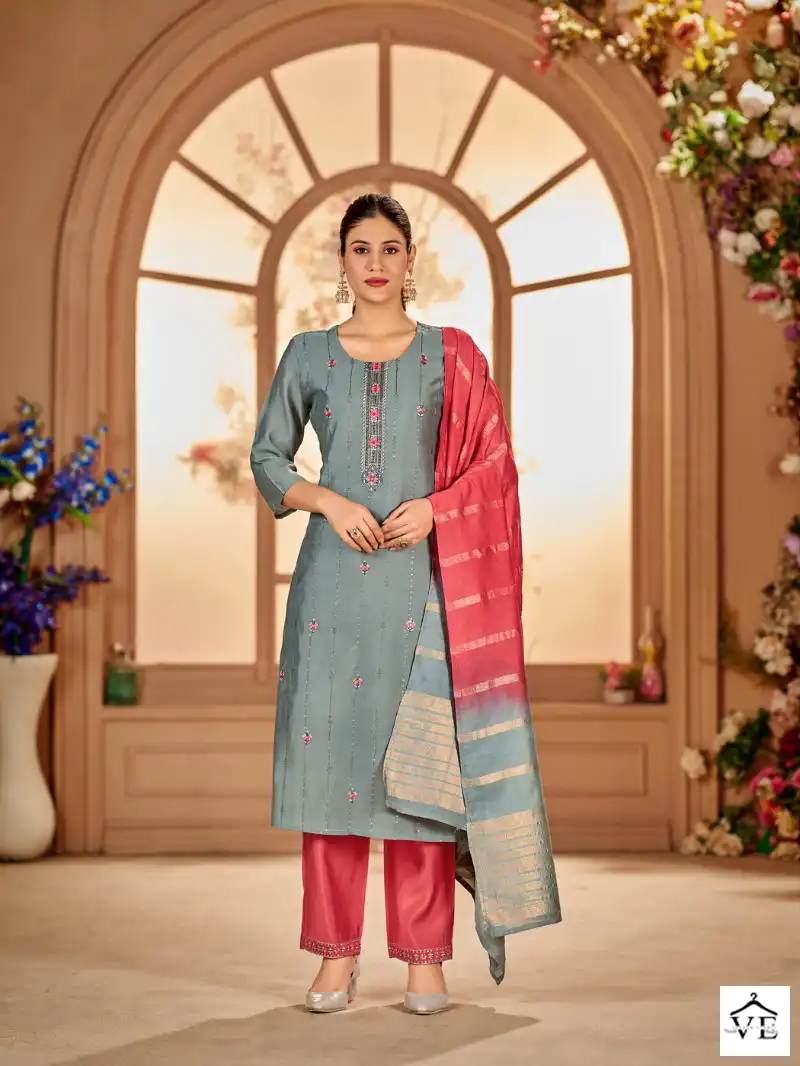 VE Kizaa Silk 3 Premium Silk Wholesale Readymade Suits Catalog — Wholesale Salwar Suits, MPA wholesale from Surat - Gallery Image 5