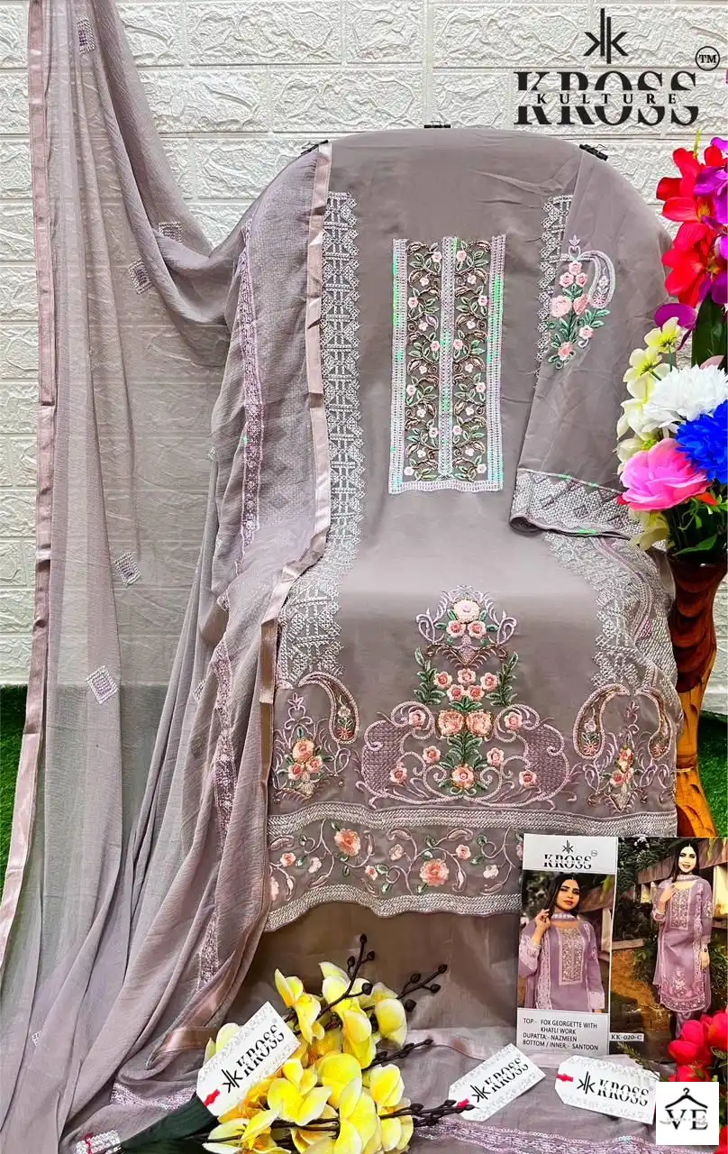 Kross Kulture Kk 20 Heavy Georgette Wholesale Pakistani Suits Catalog — Wholesale Salwar Suits, MPA wholesale from Surat - Gallery Image 8