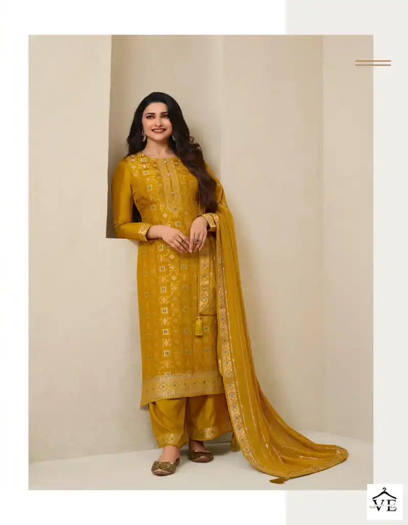 Vinay Kuleesh - Sana-3 Dola Jacquard Wholesale Designer Suits Catalog — Wholesale Salwar Suits, MPA wholesale from Surat - Gallery Image 2
