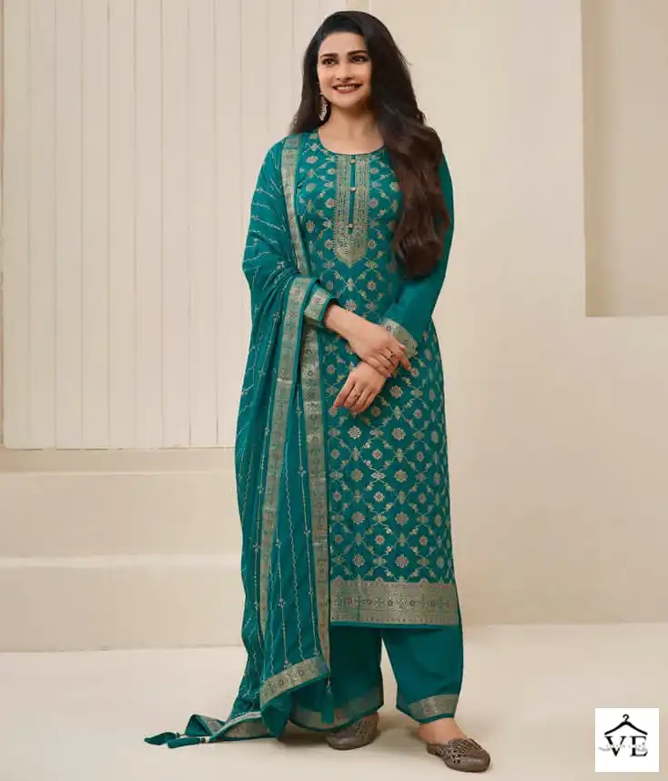 Vinay Kuleesh - Sana-3 Dola Jacquard Wholesale Designer Suits Catalog — Wholesale Salwar Suits, MPA wholesale from Surat — view 1