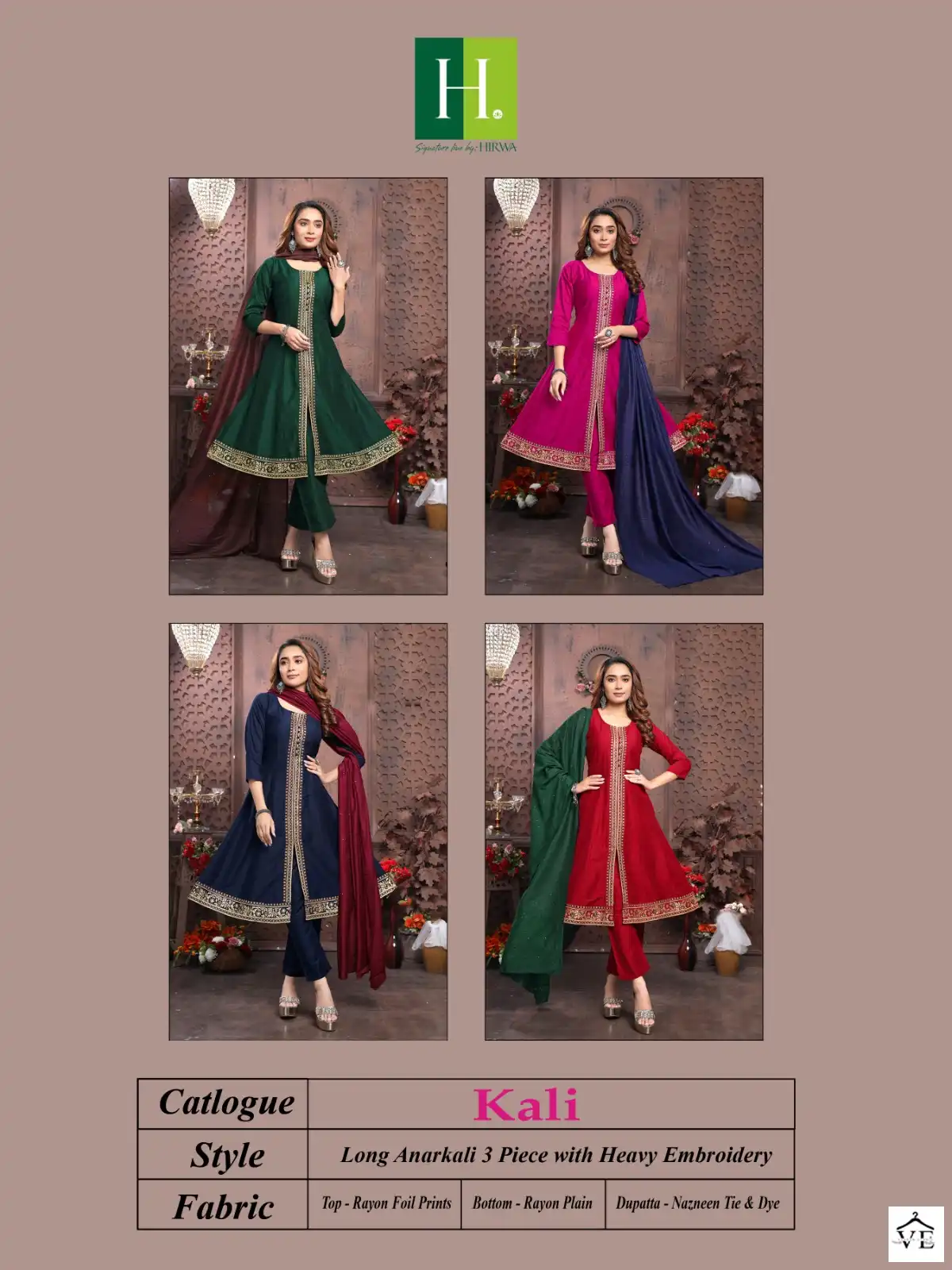 Hirwa Kali Long Slub Silk Wholesale Readymade Salwar Suit Catalog — Wholesale Salwar Suits, MPA wholesale from Surat — view 5