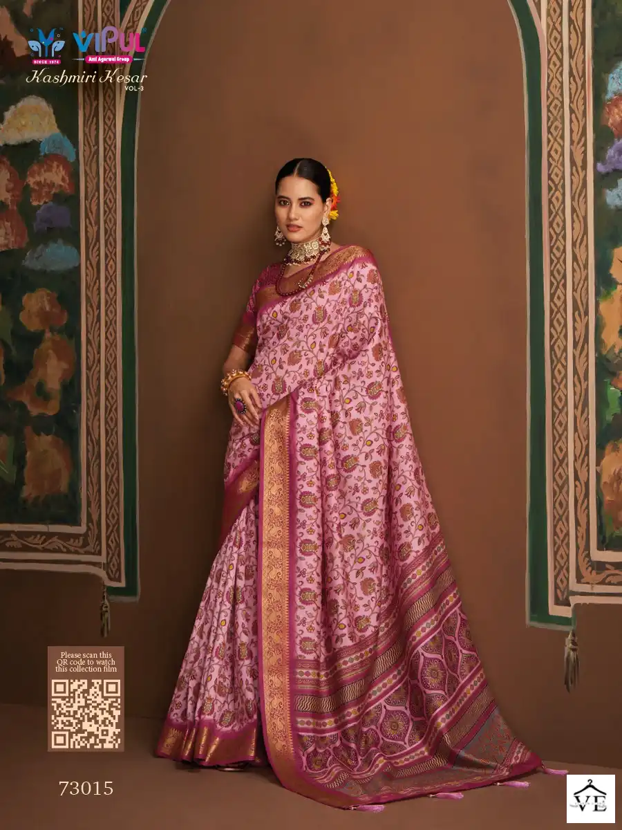 Vipul Kashimiri Kesar Vol 3 Bhagalpuri Silk Wholesale Saree Catalog — Wholesale Sarees, MPA wholesale from Surat — view 2