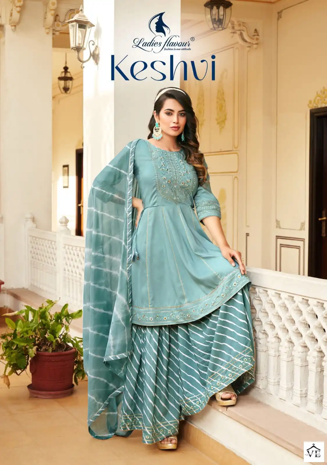 Ladies Flavour Keshvi Heavy Chinon Silk Wholesale Readymade Suits Catalog — Wholesale Salwar Suits, MPA wholesale from Surat — view 4