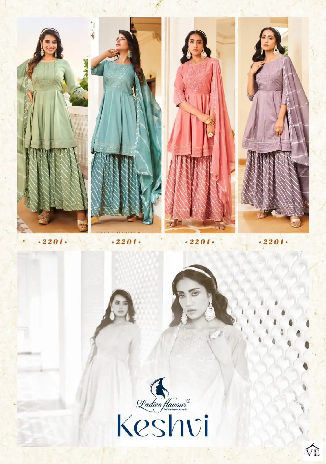 Ladies Flavour Keshvi Heavy Chinon Silk Wholesale Readymade Suits Catalog — Wholesale Salwar Suits, MPA wholesale from Surat — view 5