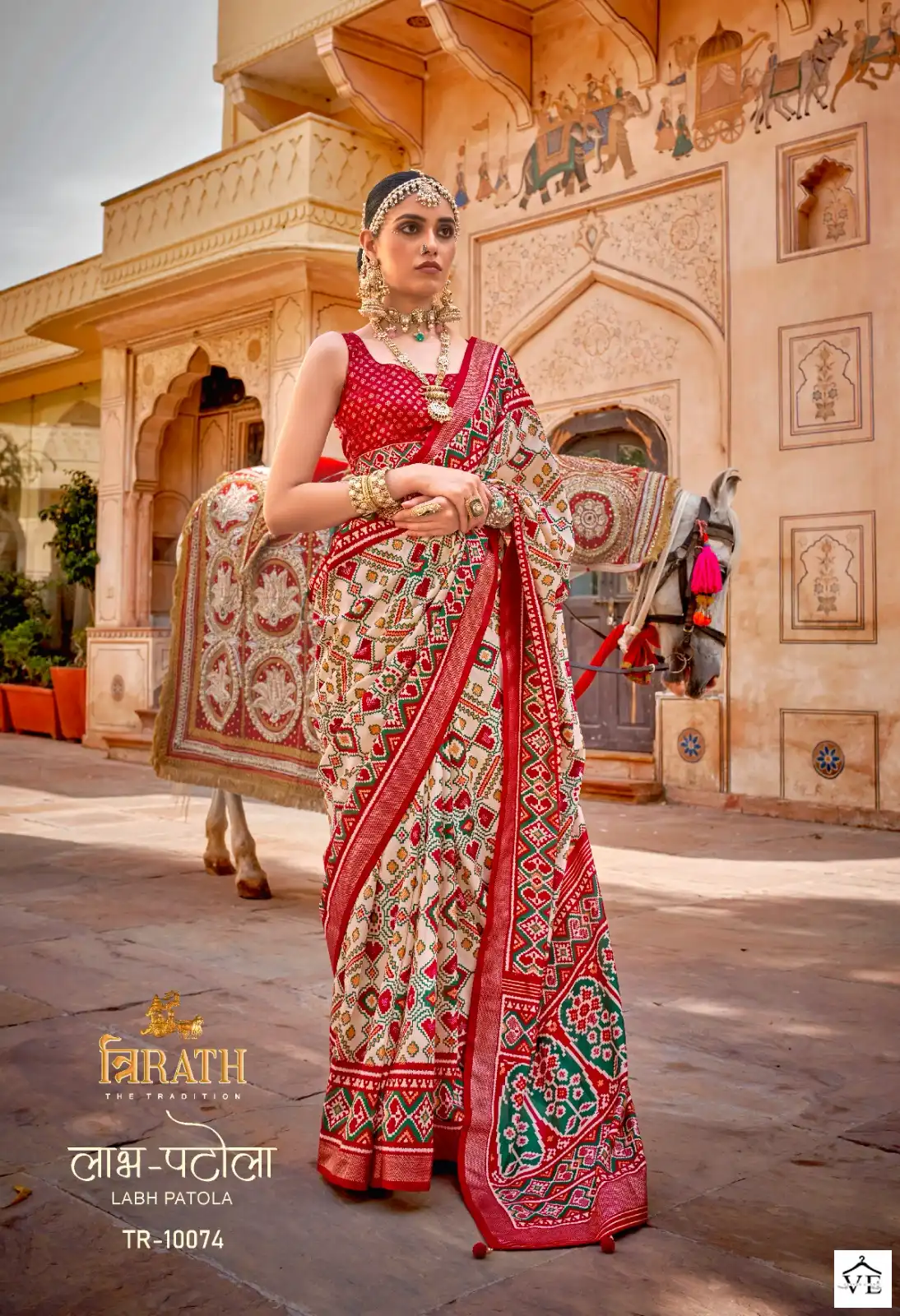 Trirath Labh Patola Mercerized Sigma Silk Wholesale Fancy Sarees Catalog — Wholesale Sarees, MPA wholesale from Surat - Gallery Image 4