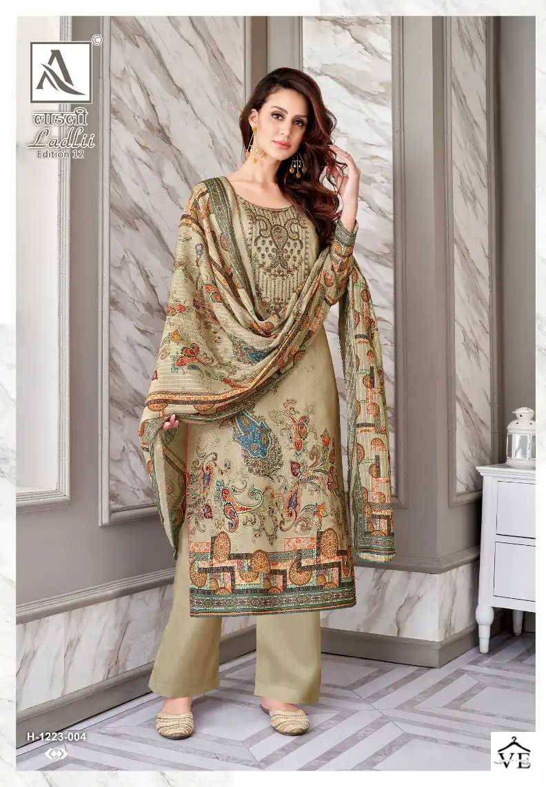 Alok Suits Ladlii Edition Vol 12 Jam Cotton Wholesale Designer Salwar Suit Catalog — Wholesale Salwar Suits, MPA wholesale from Surat - Gallery Image 4