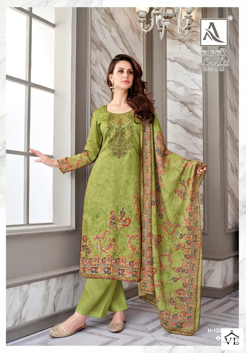 Alok Suits Ladlii Edition Vol 12 Jam Cotton Wholesale Designer Salwar Suit Catalog — Wholesale Salwar Suits, MPA wholesale from Surat - Gallery Image 5