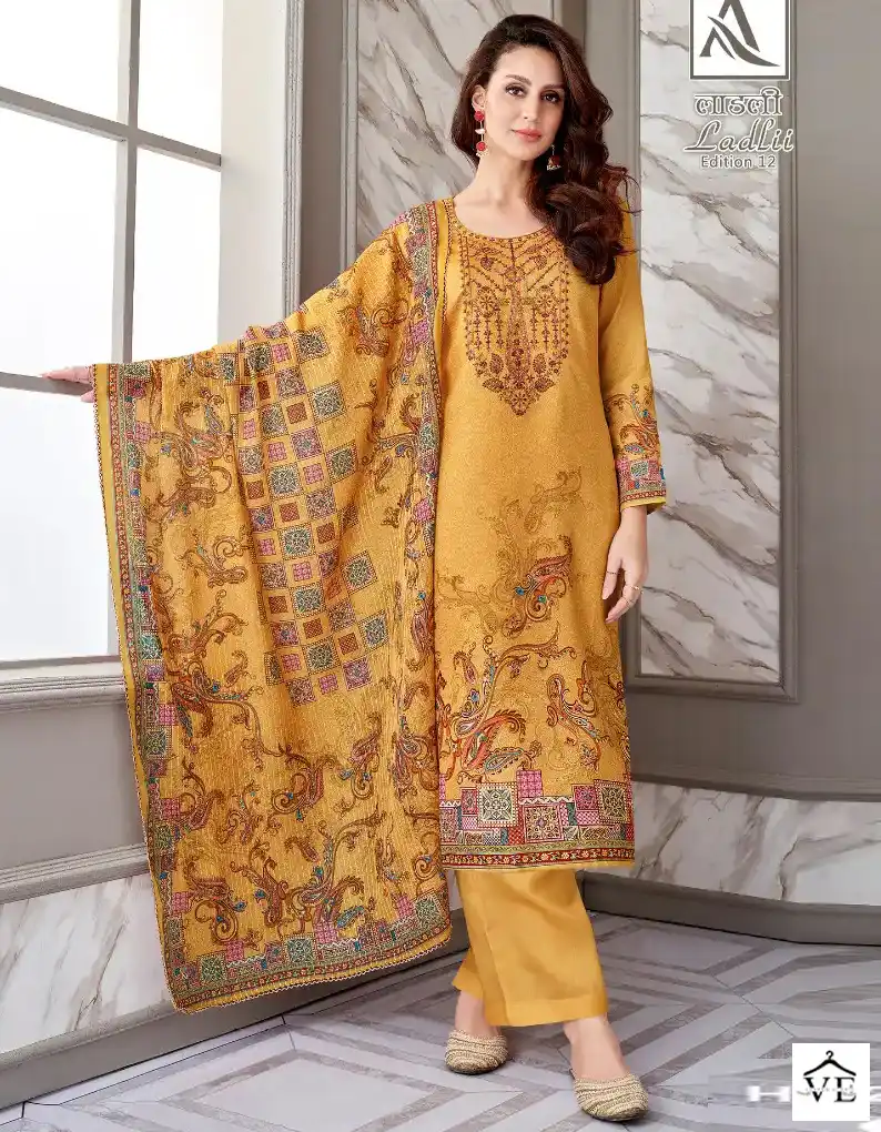 Alok Suits Ladlii Edition Vol 12 Jam Cotton Wholesale Designer Salwar Suit Catalog — Wholesale Salwar Suits, MPA wholesale from Surat — view 1