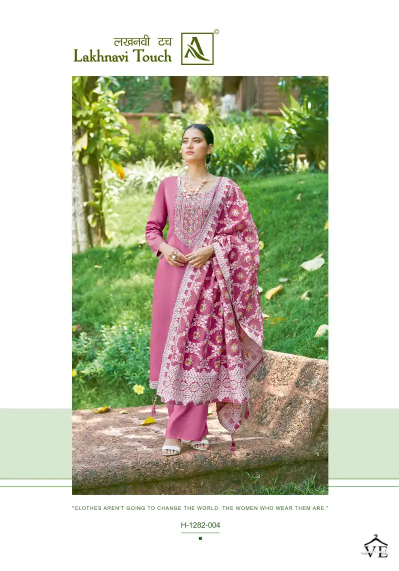Alok Suits Lakhnavi Touch Jam Cotton Wholesale Fancy Swarovski Work Salwar Suit Catalog — Wholesale Salwar Suits, MPA wholesale from Surat - Gallery Image 2