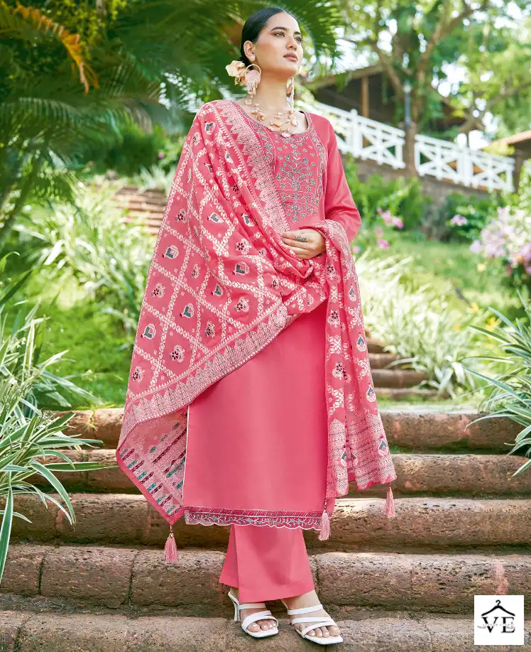 Alok Suits Lakhnavi Touch Jam Cotton Wholesale Fancy Swarovski Work Salwar Suit Catalog — Wholesale Salwar Suits, MPA wholesale from Surat — view 1