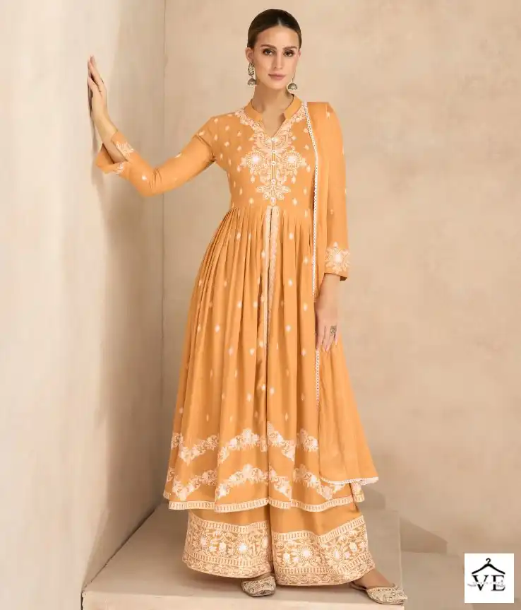 Vamika Lakhnavi Vol-6 Heavy Rayon Wholesale Readymade Suit Catalog — Wholesale Salwar Suits, MPA wholesale from Surat — view 1