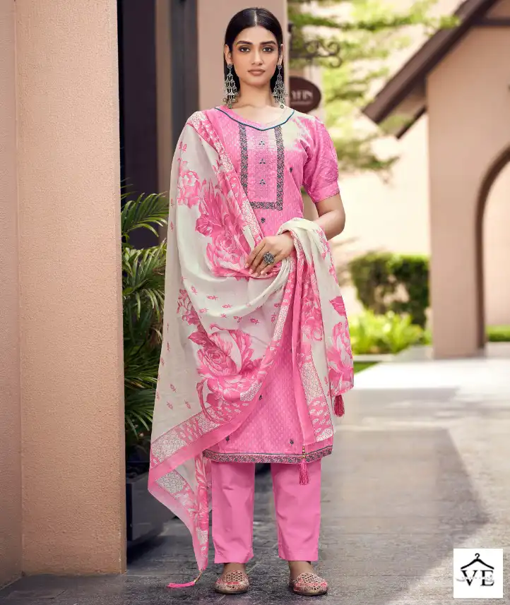 Radhika Fashion Lamhay Jam Cotton Wholesale Fancy Embroidery Work Salwar Suit Catalog — Wholesale Salwar Suits, MPA wholesale from Surat — view 1