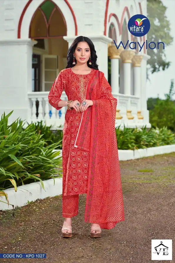 Vitara Lehariya Pure Cotton Wholesale Readymade Suits Catalog — Wholesale Salwar Suits, MPA wholesale from Surat - Gallery Image 4