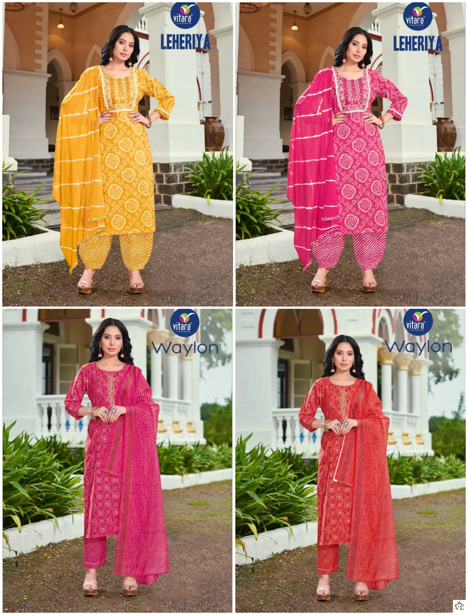 Vitara Lehariya Pure Cotton Wholesale Readymade Suits Catalog — Wholesale Salwar Suits, MPA wholesale from Surat — view 5