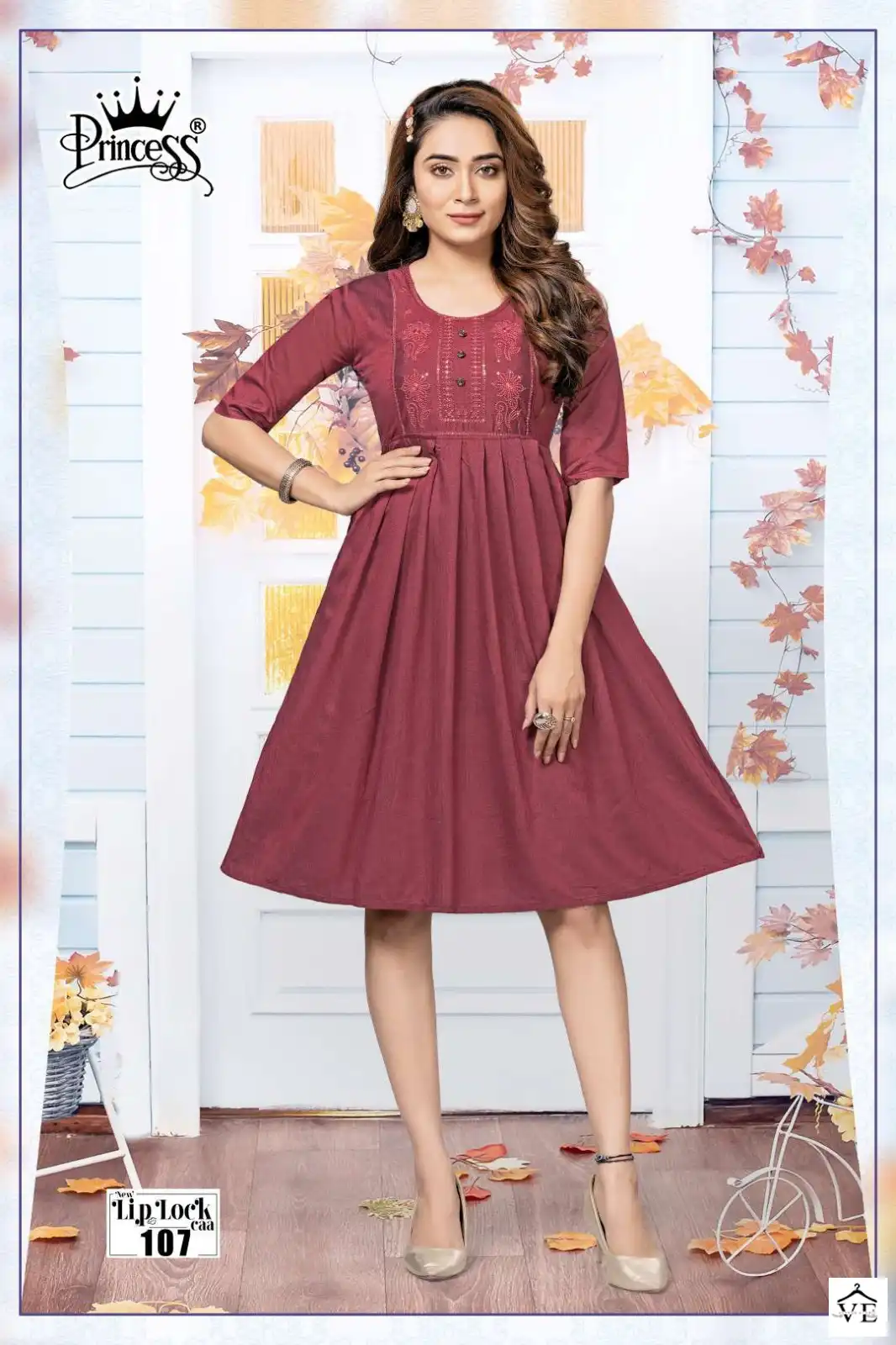 Vardan Ethnic Lip Lock Rayon Wholesale Fancy Frock Style Kurtis Catalog — Wholesale Kurtis, MPA wholesale from Surat - Gallery Image 8
