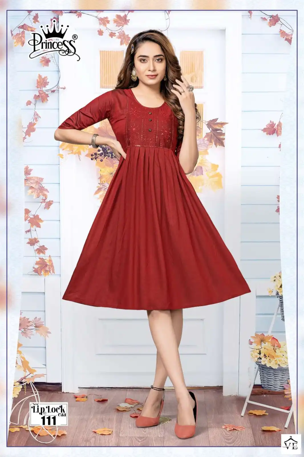 Vardan Ethnic Lip Lock Rayon Wholesale Fancy Frock Style Kurtis Catalog — Wholesale Kurtis, MPA wholesale from Surat - Gallery Image 9
