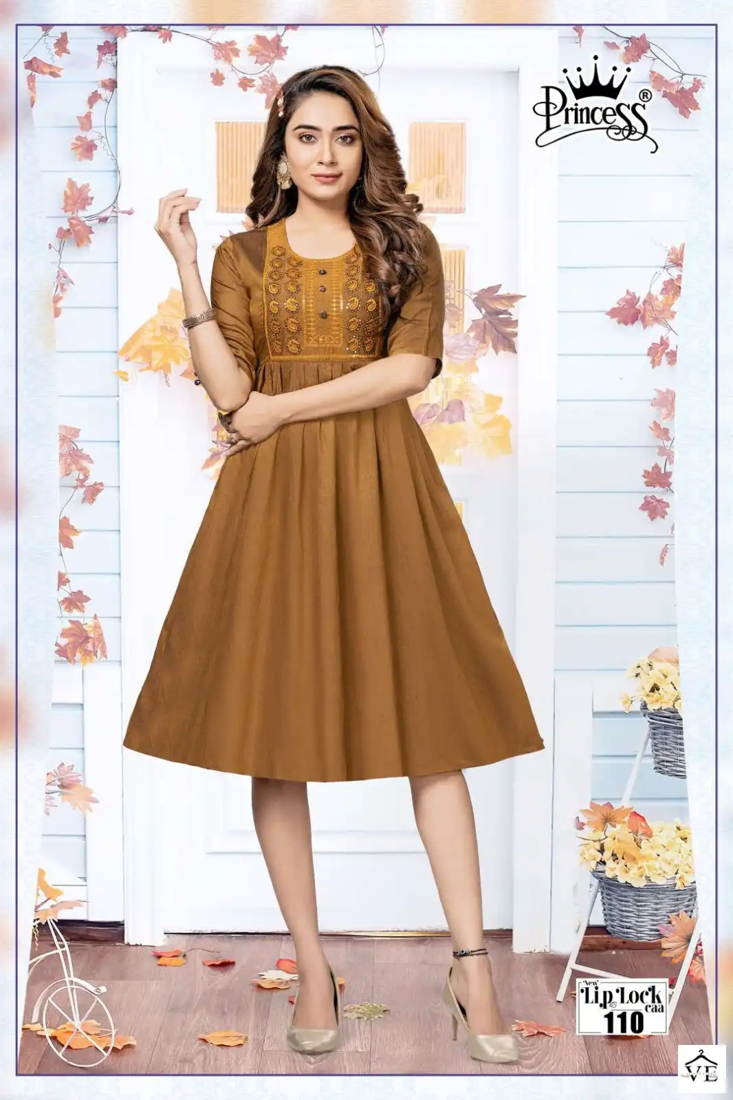 Vardan Ethnic Lip Lock Rayon Wholesale Fancy Frock Style Kurtis Catalog — Wholesale Kurtis, MPA wholesale from Surat - Gallery Image 10
