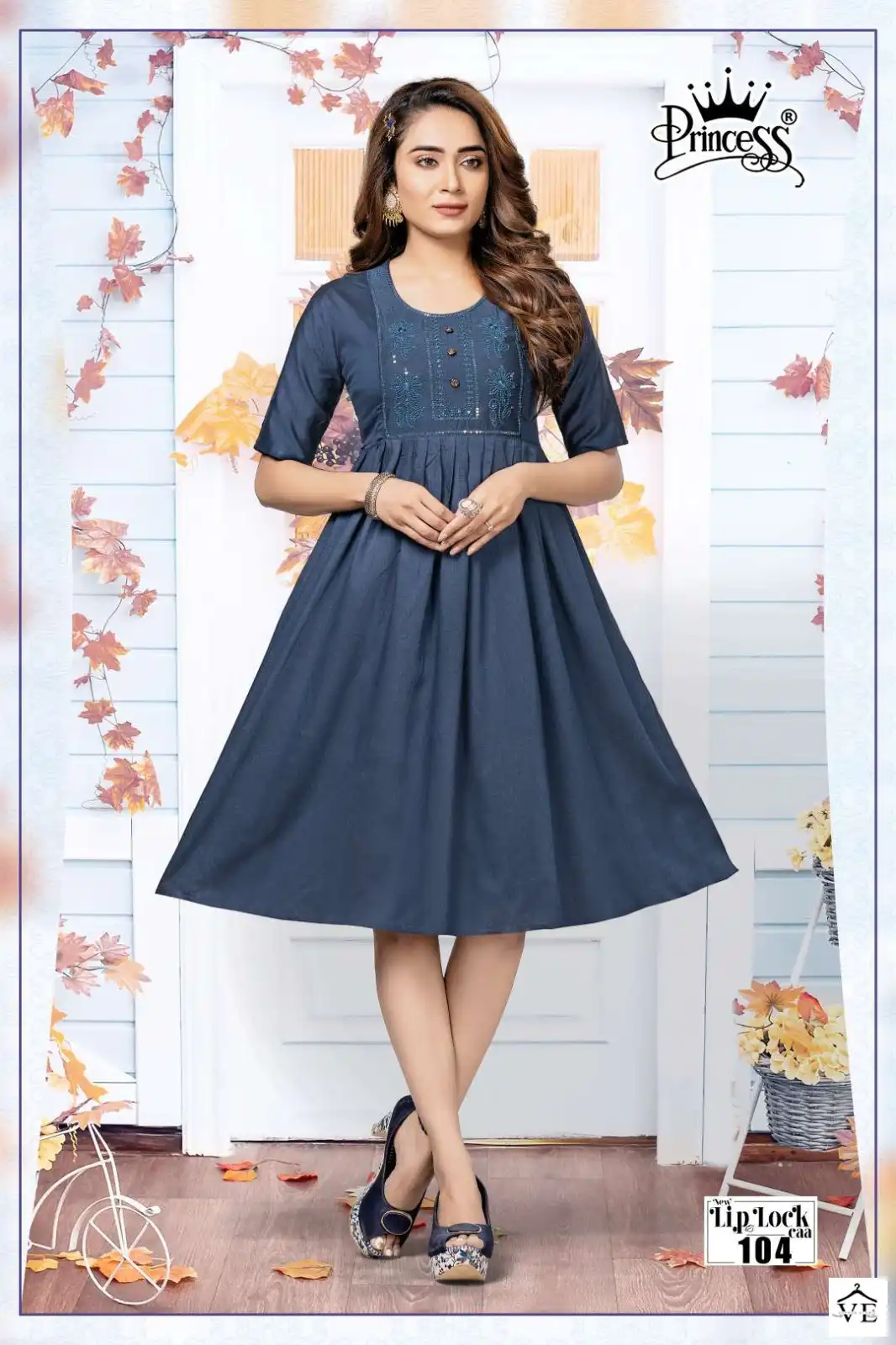 Vardan Ethnic Lip Lock Rayon Wholesale Fancy Frock Style Kurtis Catalog — Wholesale Kurtis, MPA wholesale from Surat - Gallery Image 3
