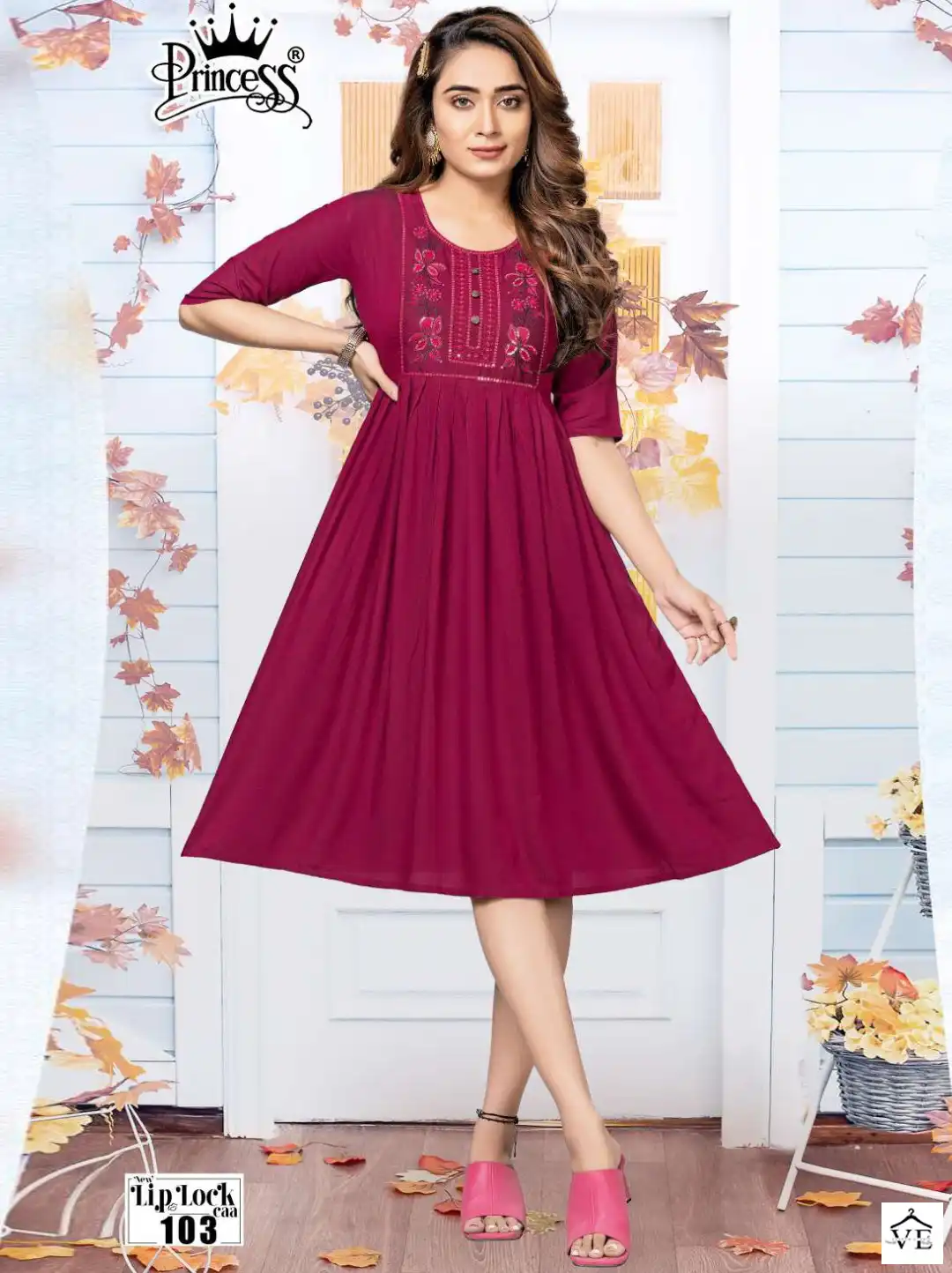 Vardan Ethnic Lip Lock Rayon Wholesale Fancy Frock Style Kurtis Catalog — Wholesale Kurtis, MPA wholesale from Surat — view 1