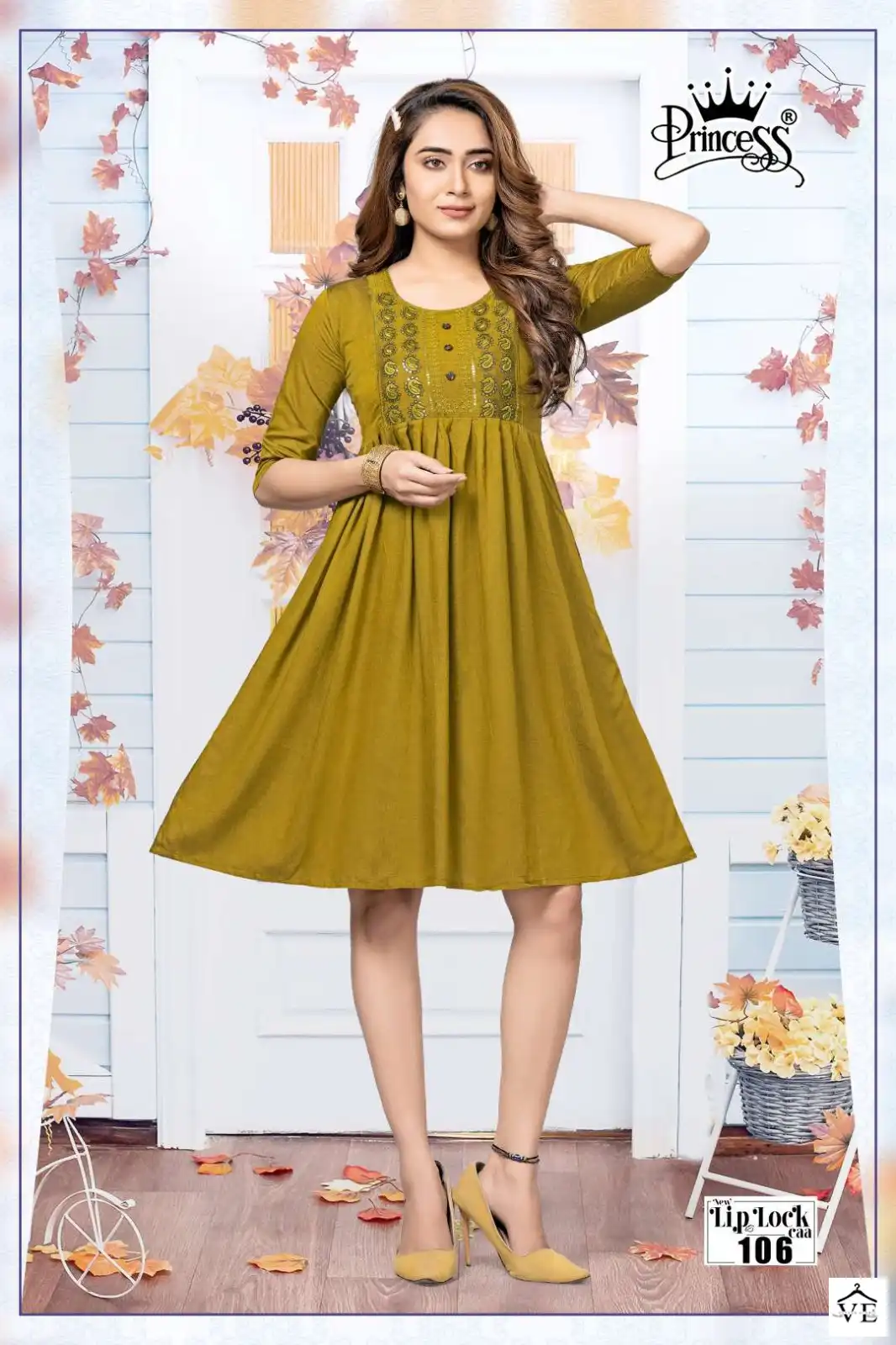 Vardan Ethnic Lip Lock Rayon Wholesale Fancy Frock Style Kurtis Catalog — Wholesale Kurtis, MPA wholesale from Surat - Gallery Image 5