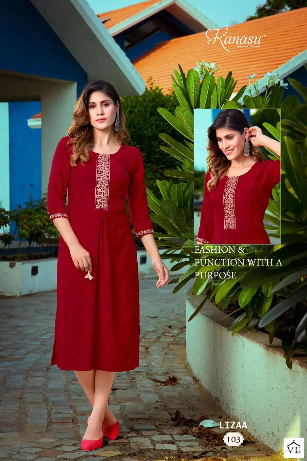 Kanasu Lizaa Heavy Rayon Velvet Lining Wholesale Long Kurtis Catalog — Wholesale Kurtis, MPA wholesale from Surat - Gallery Image 3