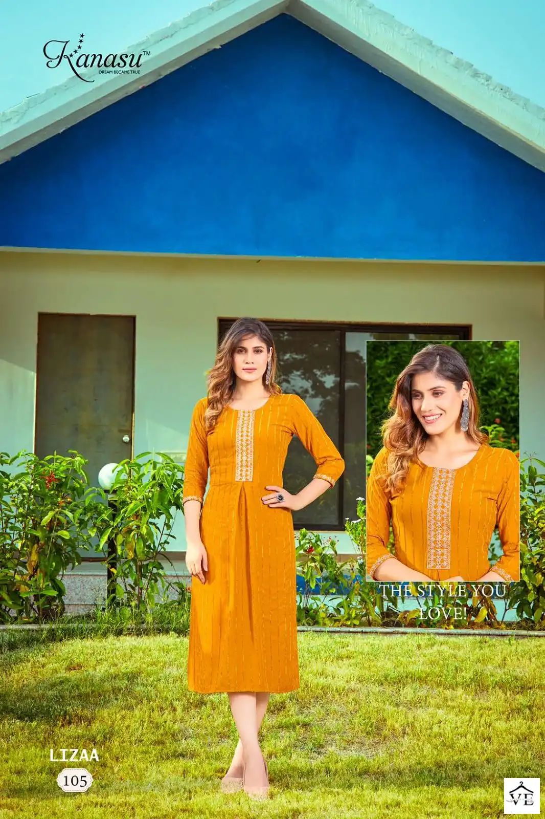 Kanasu Lizaa Heavy Rayon Velvet Lining Wholesale Long Kurtis Catalog — Wholesale Kurtis, MPA wholesale from Surat - Gallery Image 5