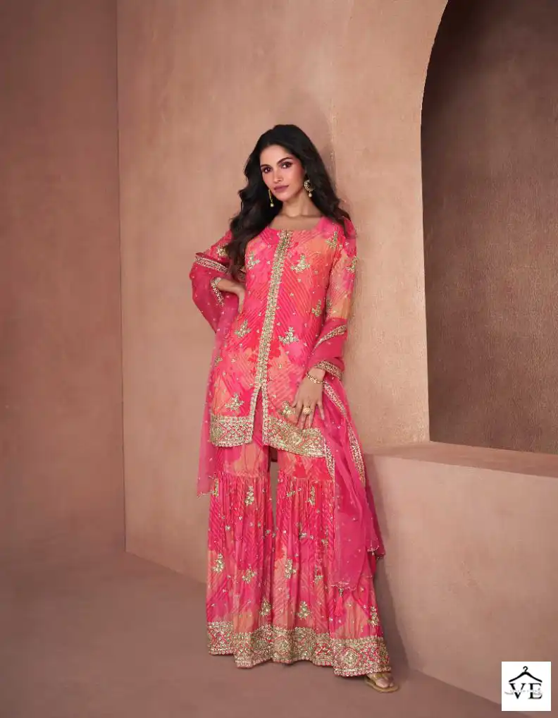 Sayuri Lotus Real Georgette Wholesale Free Size Stitched Suits Catalog — Wholesale Salwar Suits, Sayuri Designer wholesale from Surat — view 4